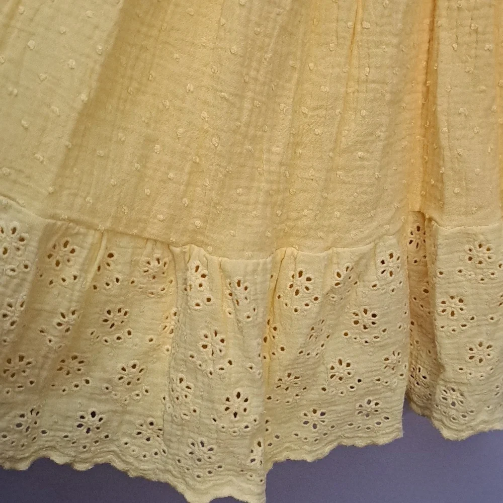 Rachel Zoe Boho Light Yellow Crochet Textured Dress Size 4T - Picture 5 of 8